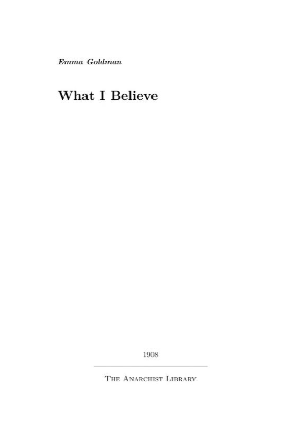 What I Believe